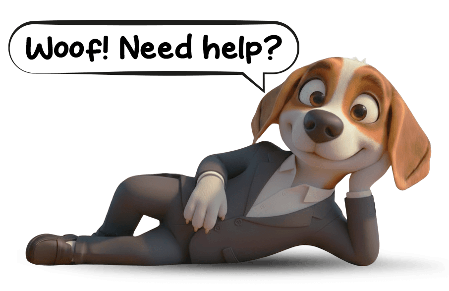 Netpuppys mascot asking: Woof! Need help?