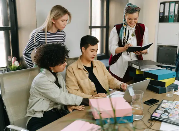 Colleagues working together